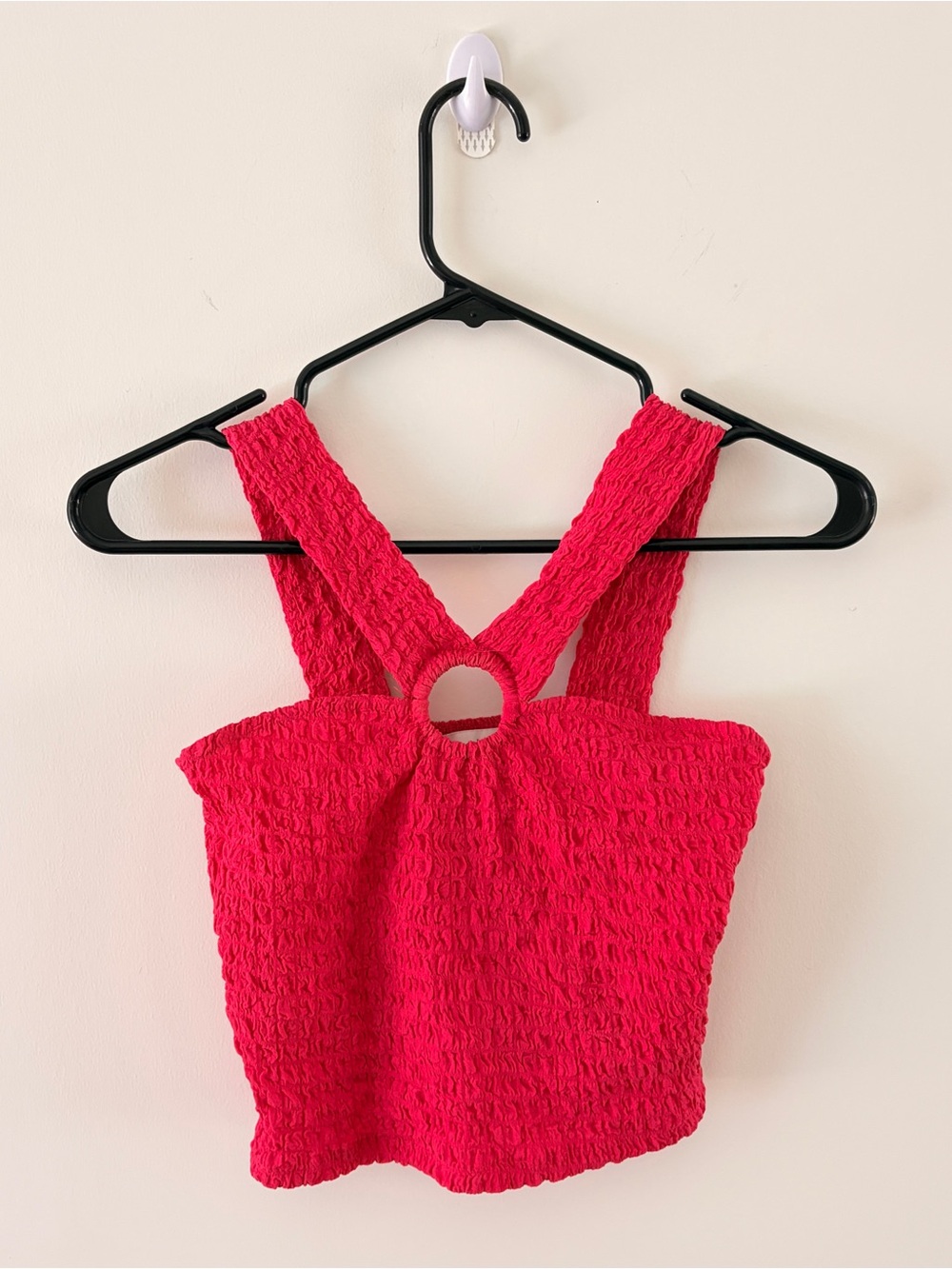 BEST PRICE SALE ‼️ MANGO | HOT PINK RING SCRUNCH TANK TOP